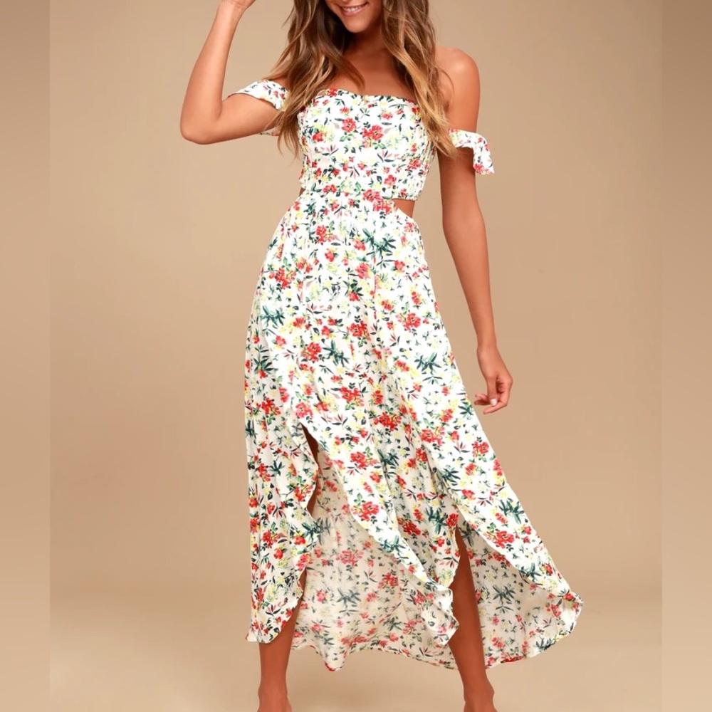 COPY - Lush off the shoulder floral maxi women’s size small
